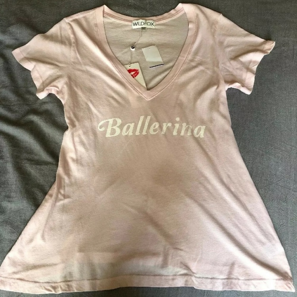 Wildfox Ballerina V Neck tee large